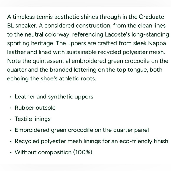 Lacoste graduate women’s sneaker size 7.5 - Picture 6 of 6